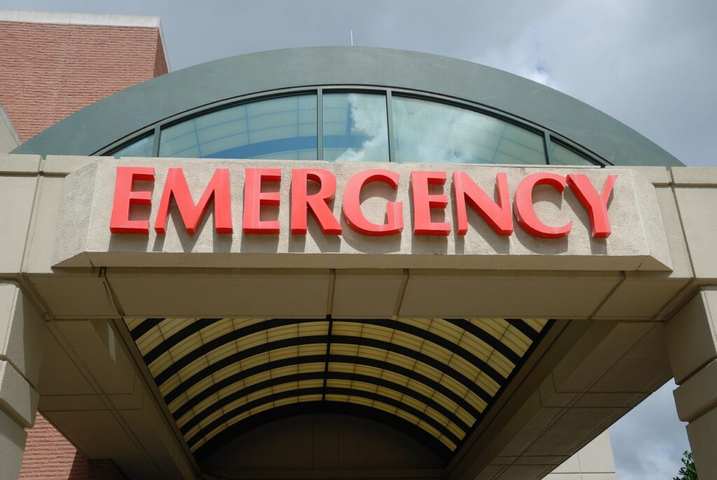 hospital, emergency room, entrance